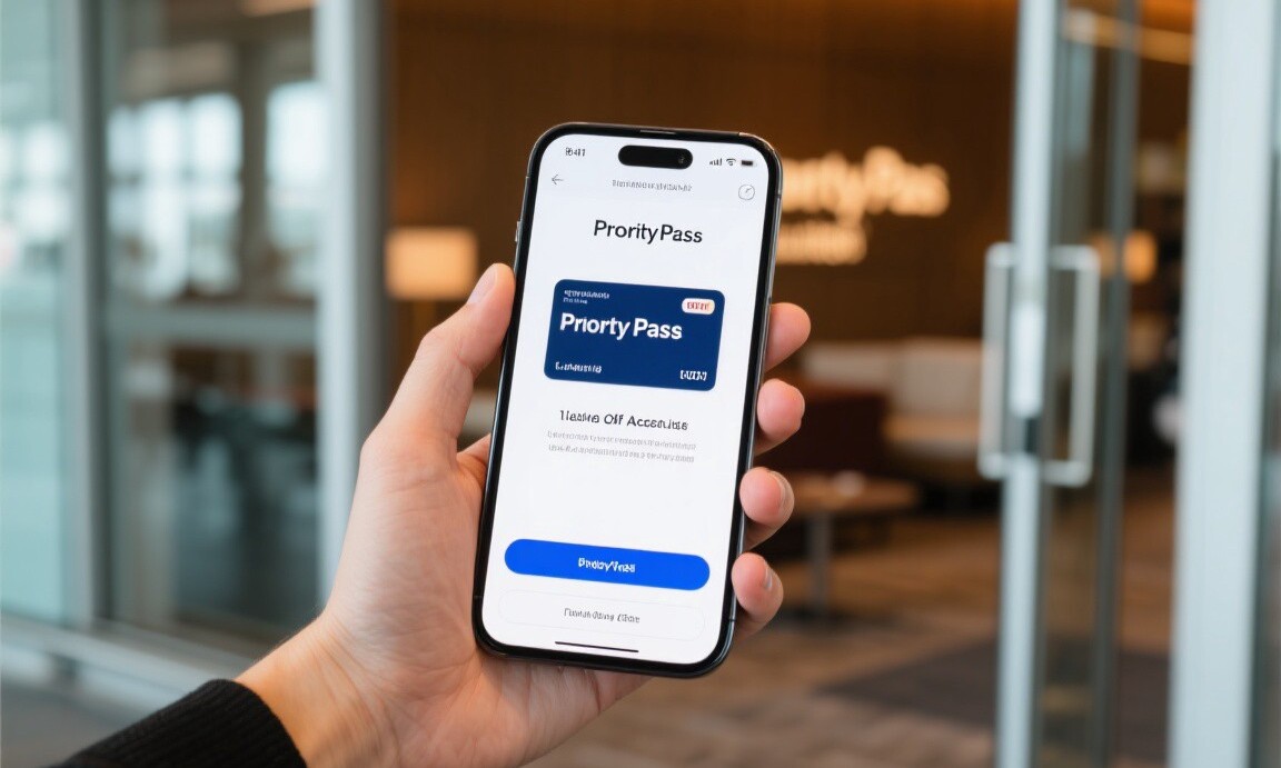 Priority Pass digital membership card on smartphone