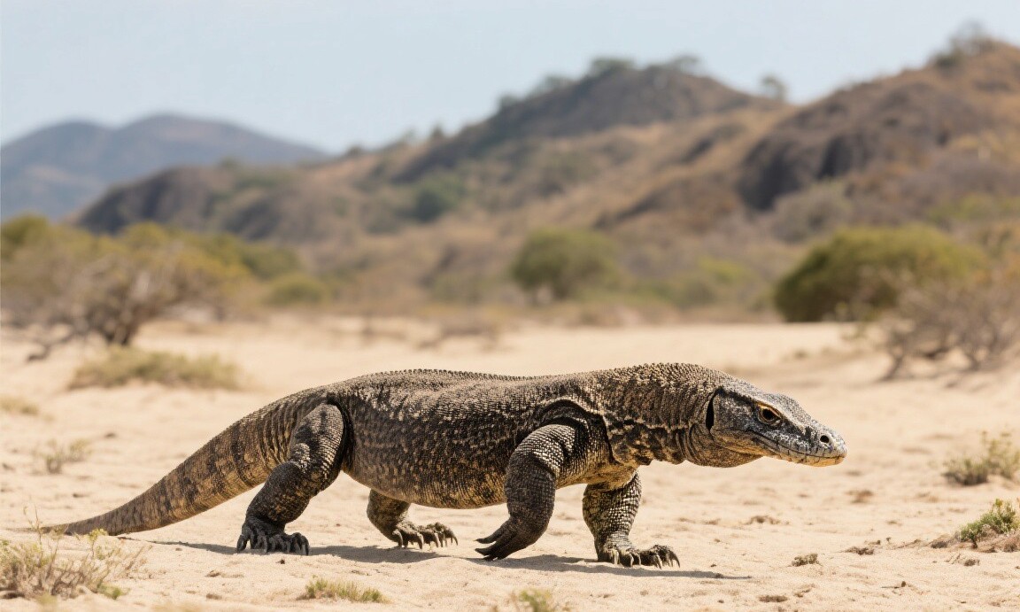 Komodo dragon on Rinca Island, Komodo National Park