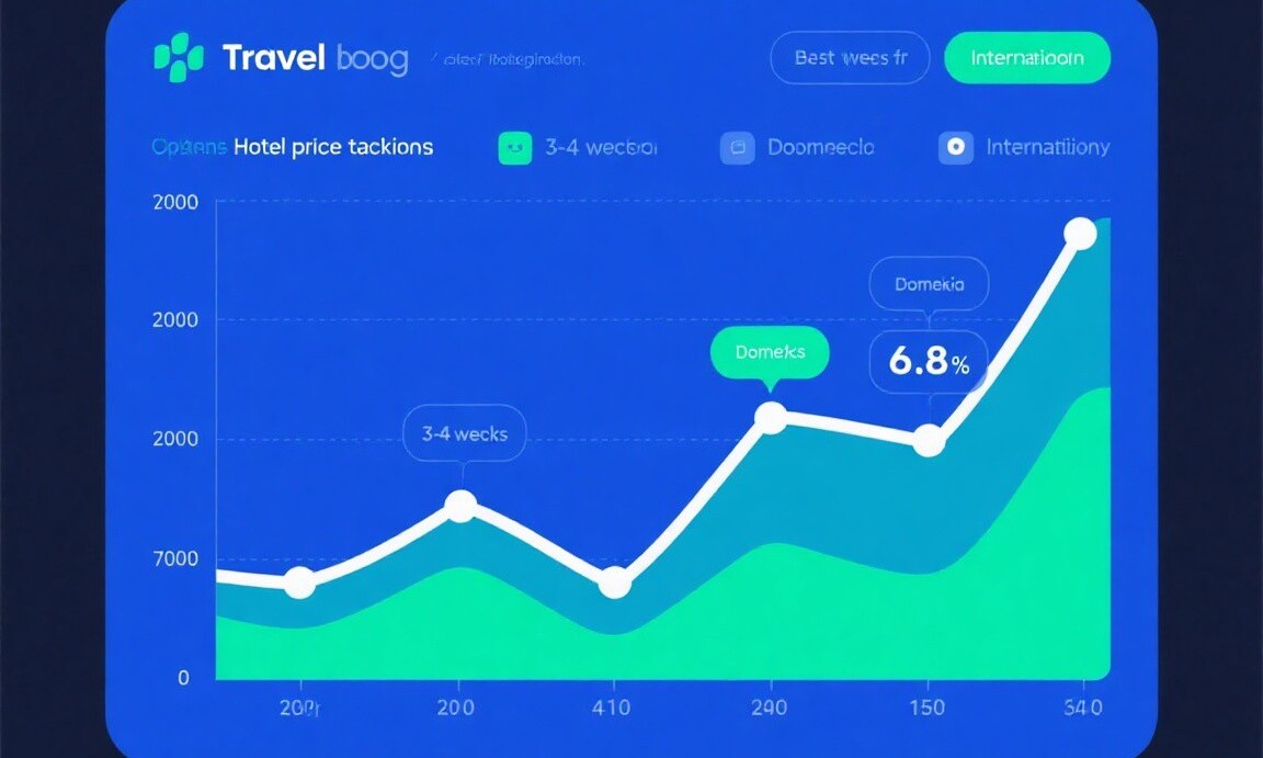 Hotel price tracking chart showing optimal booking windows