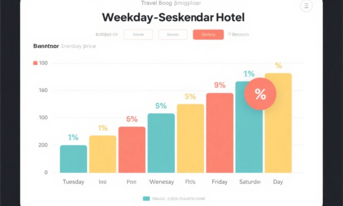 Weekday vs weekend hotel price comparison chart
