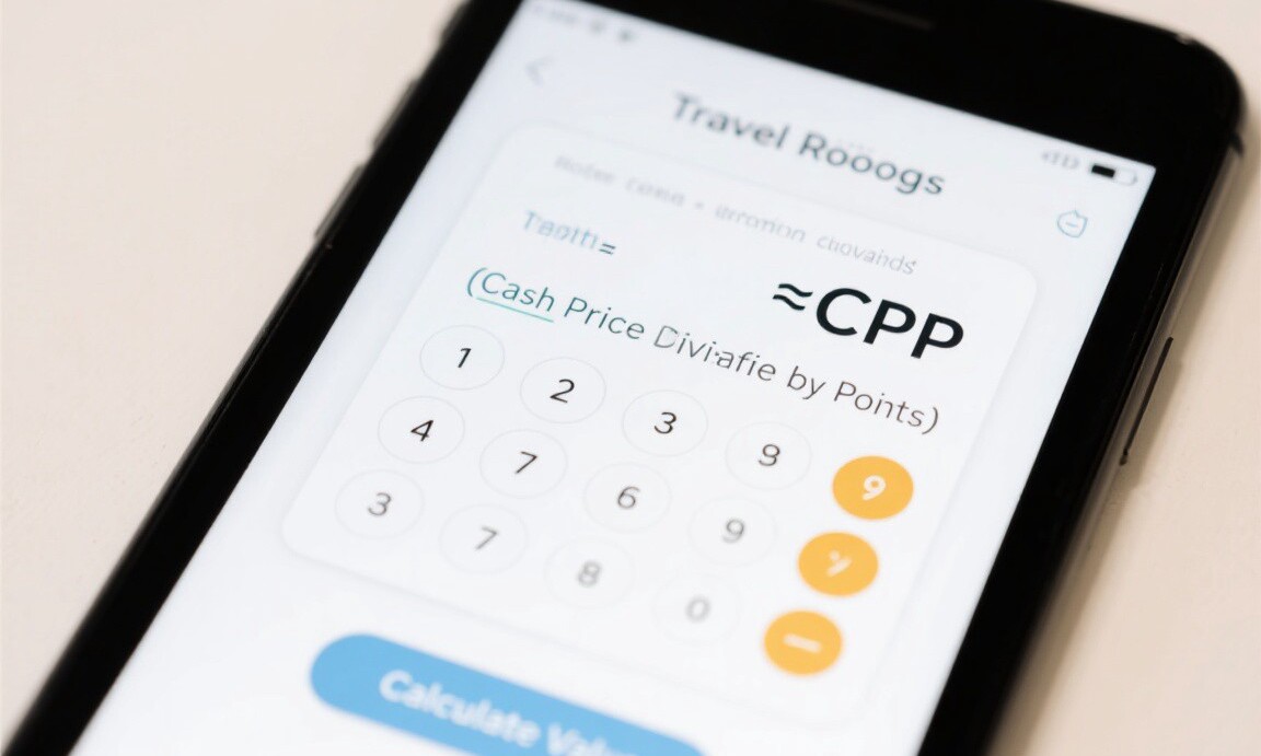 Hotel points redemption calculator showing cents per point