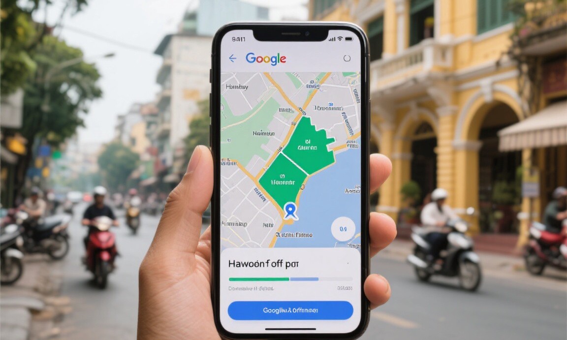 Google Maps offline maps being used in Vietnam