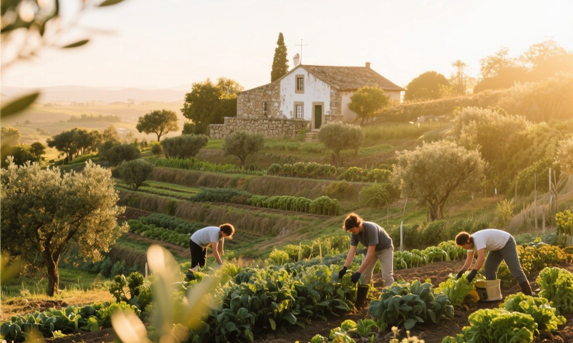 Organic farm work exchange through Workaway in Portugal