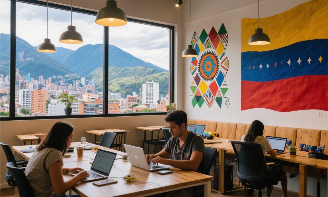 Digital nomad workspace in Medellin, Colombia