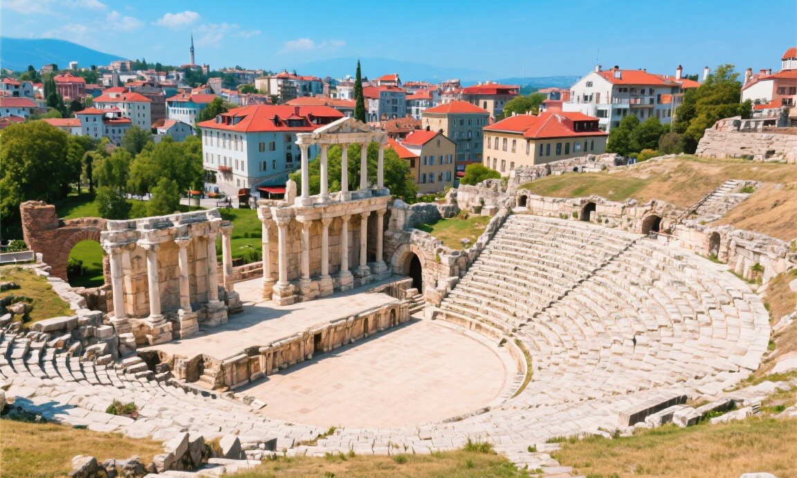 Roman amphitheater in Plovdiv, Bulgaria