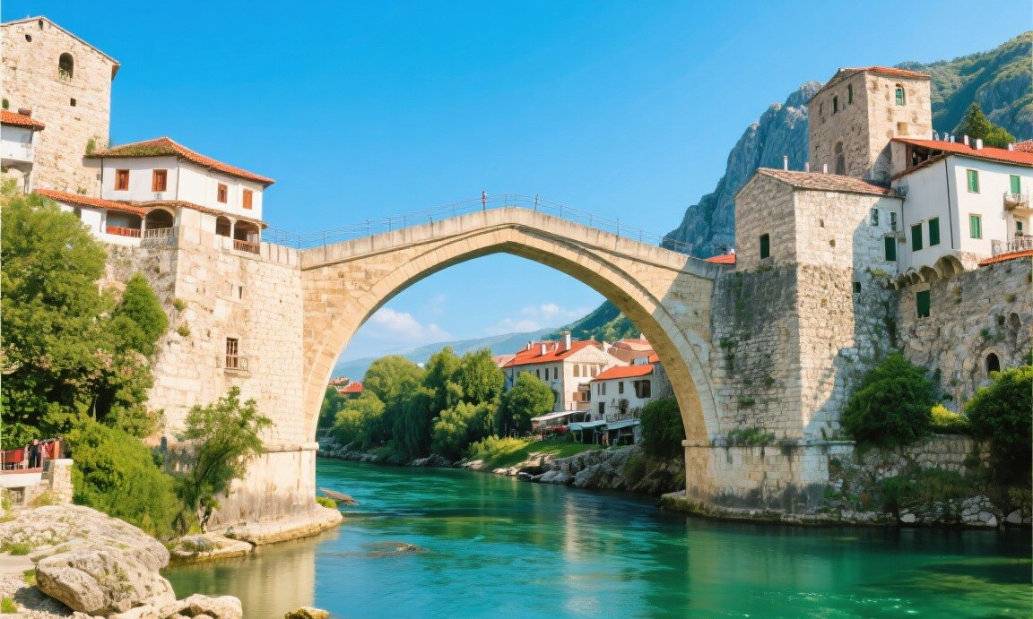 Stari Most bridge in Mostar, Bosnia and Herzegovina