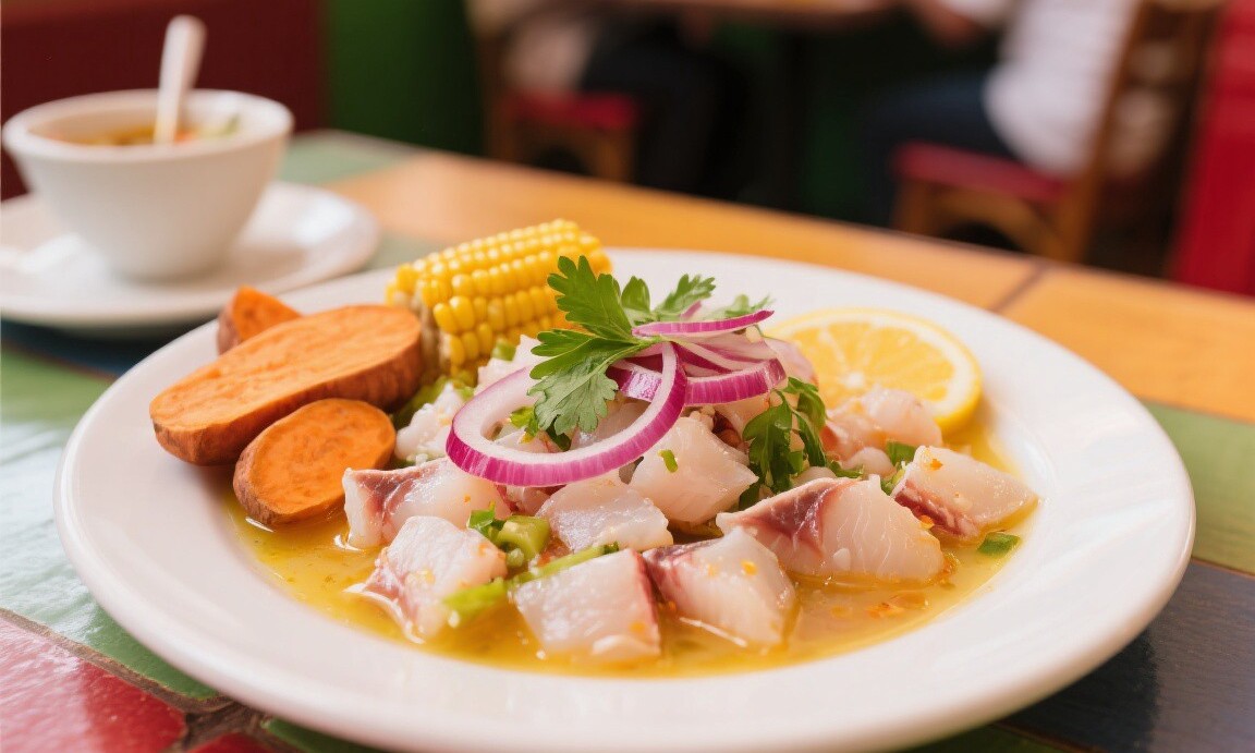 Ceviche at a Lima cevichería