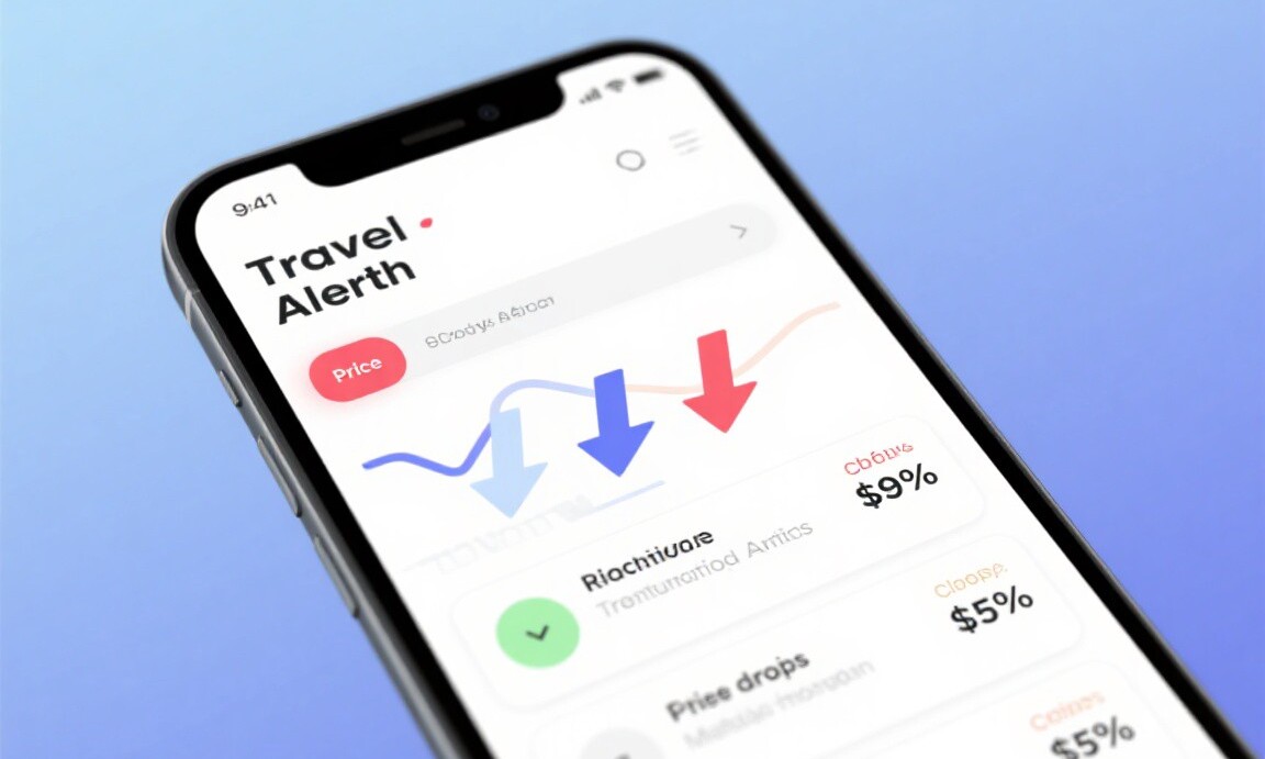 Price tracking alerts showing fare drops on monitored routes