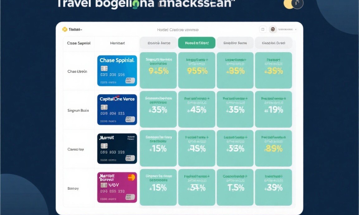Hotel credit card comparison showing sign-up bonuses