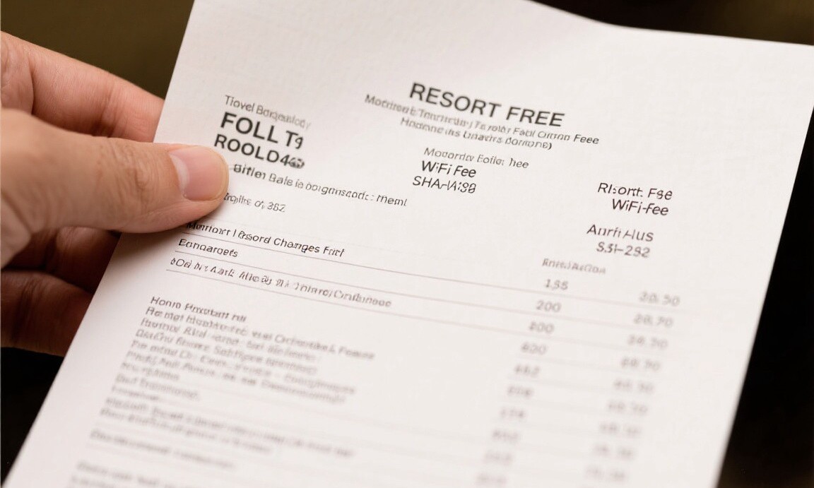 Hotel bill showing mandatory resort fee charges