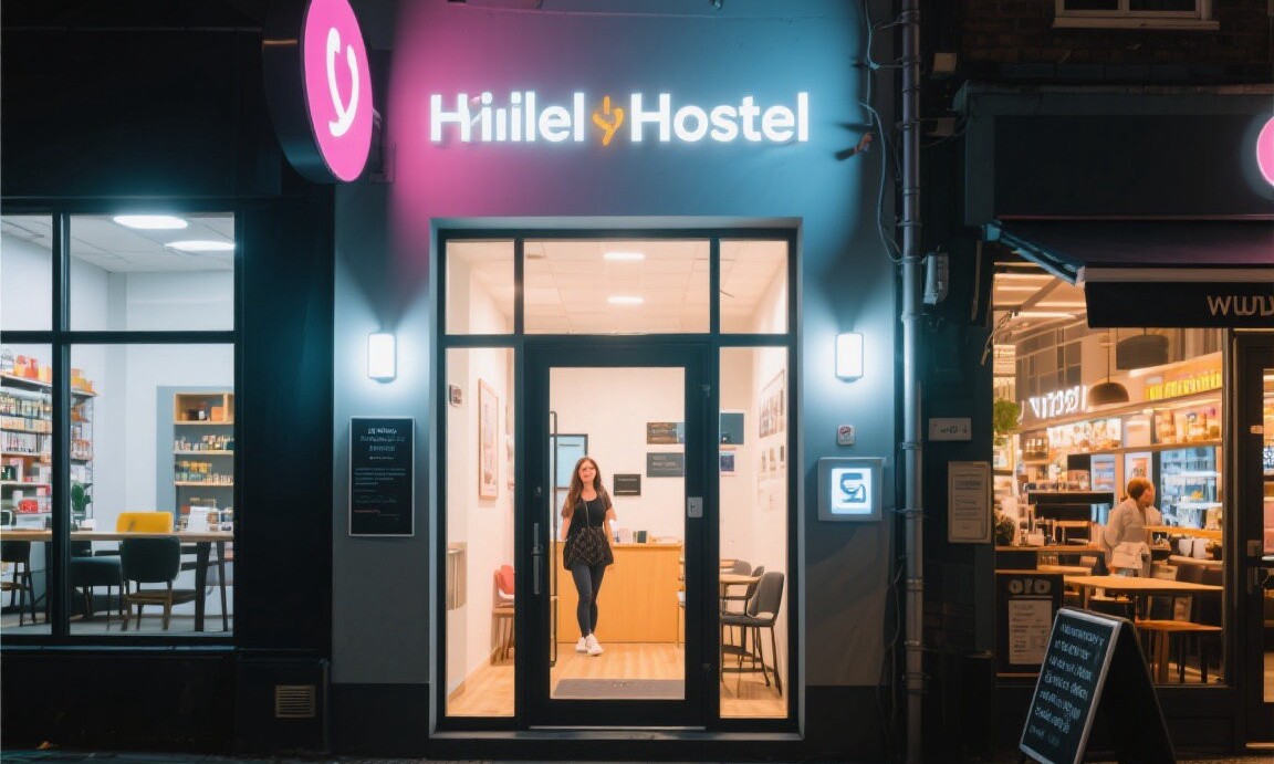 Well-lit hostel in a central neighborhood