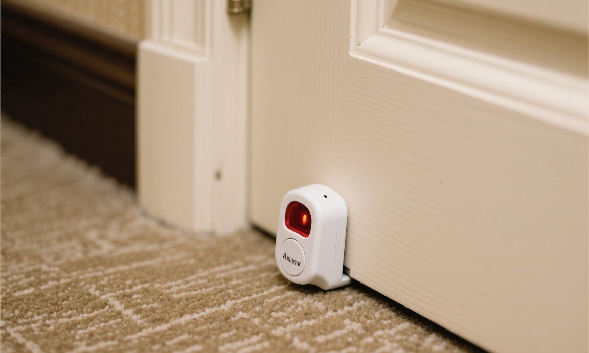 Doorstop alarm for hotel room safety
