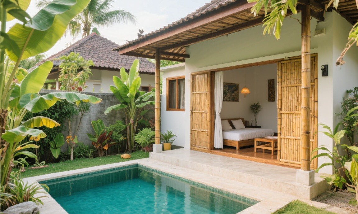 Private pool villa in Canggu, Bali for $180 per month