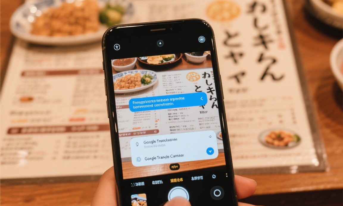 Google Translate camera feature translating a Japanese menu