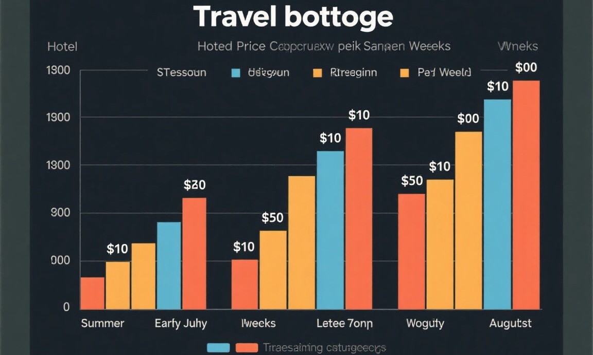 Hotel price comparison within peak season weeks
