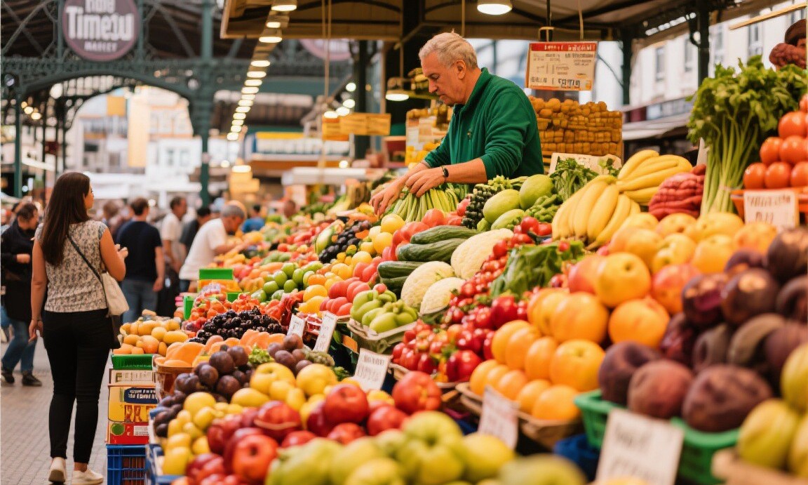 Fresh produce at a local market in Lisbon