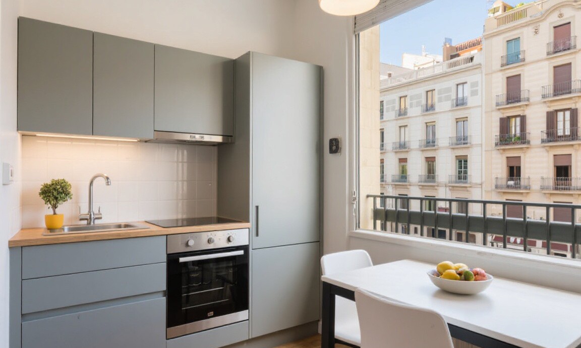Airbnb apartment with kitchen in Barcelona