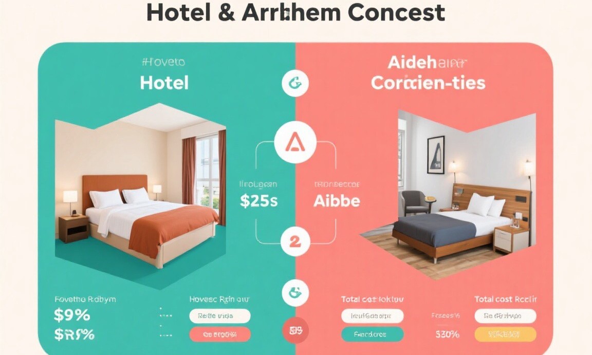 Hotel room vs Airbnb apartment cost comparison
