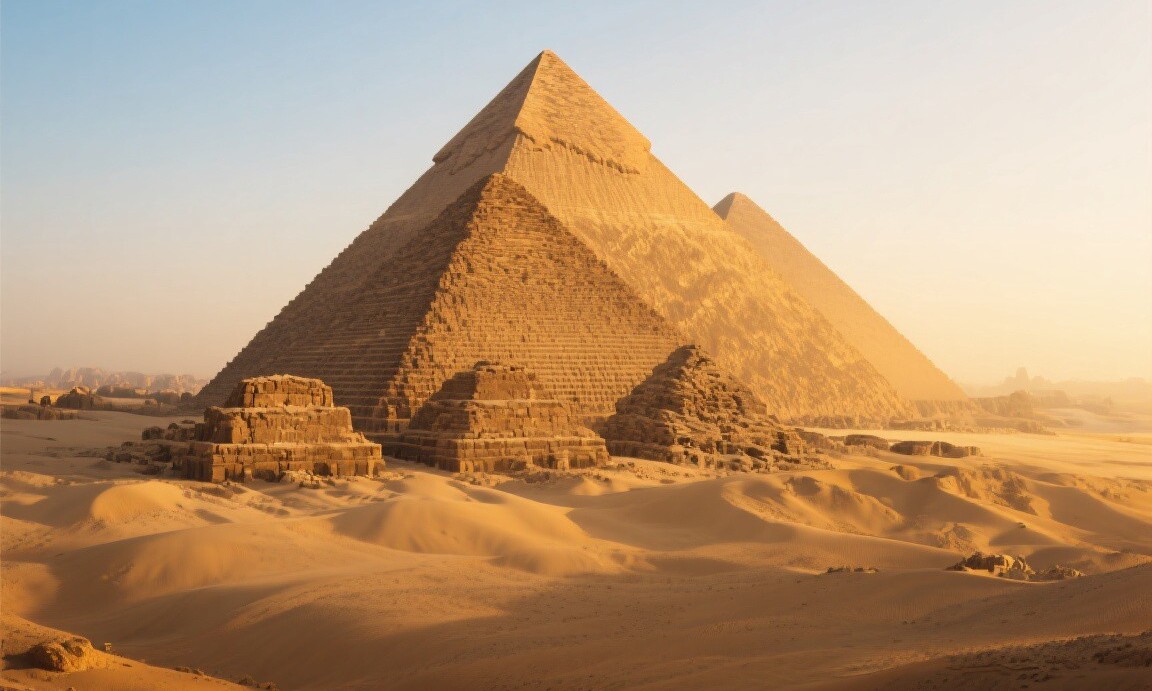 Great Pyramid of Giza at sunrise