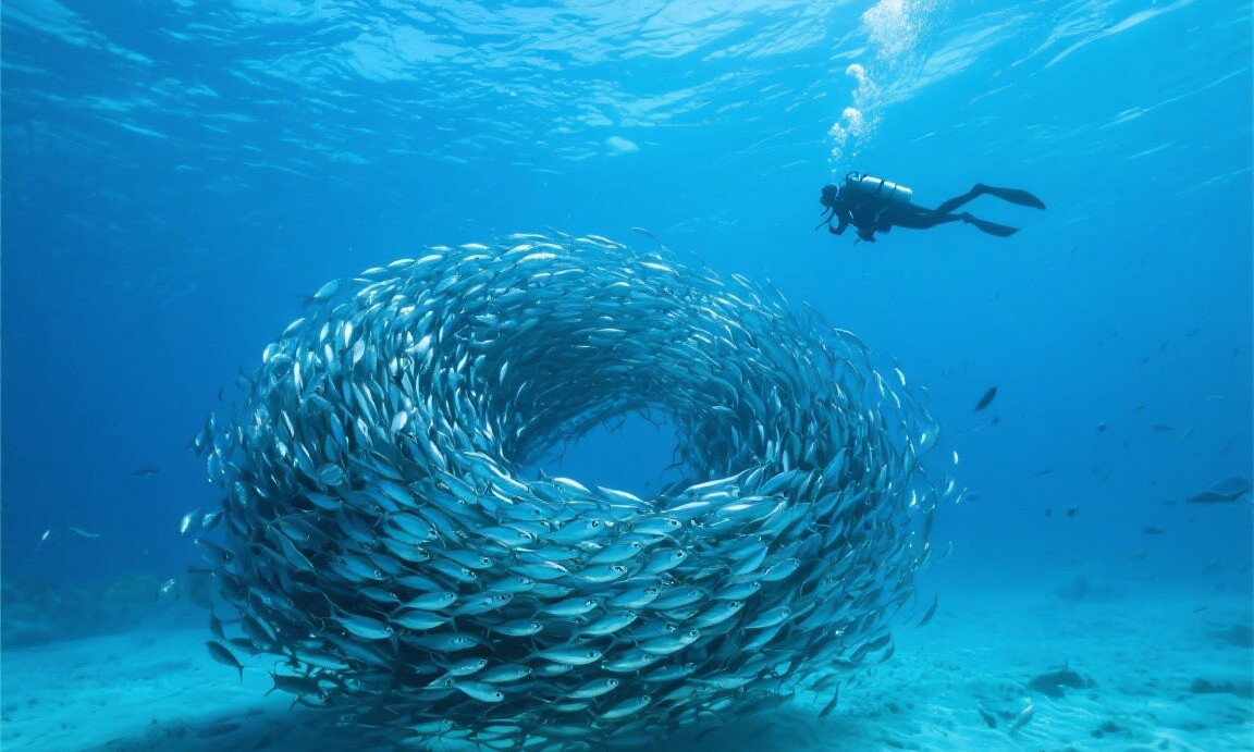 Sardine run in Moalboal, Cebu