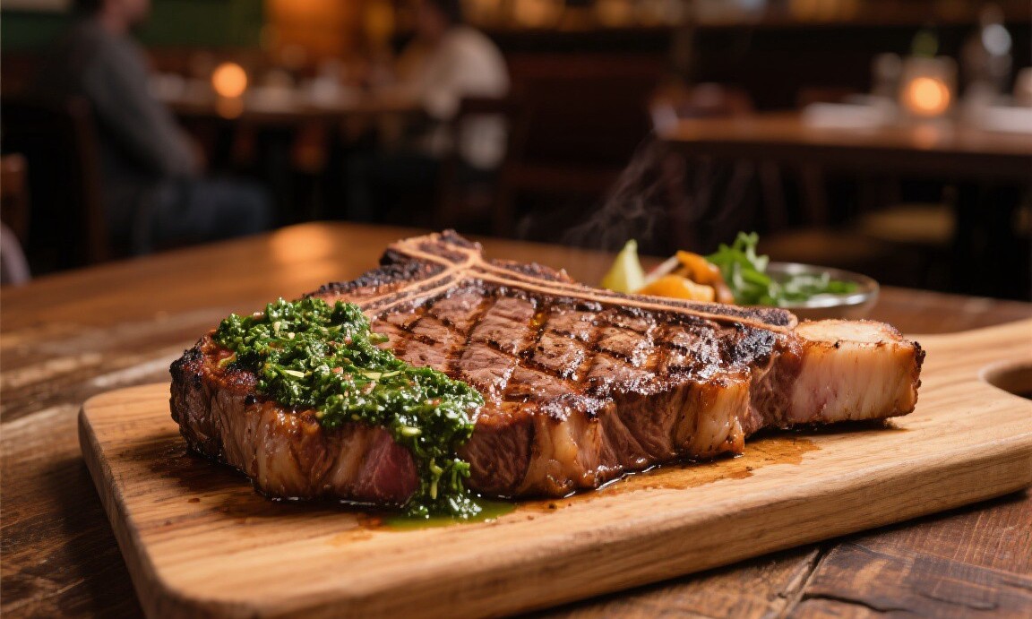 Argentine steak at a Buenos Aires parrilla