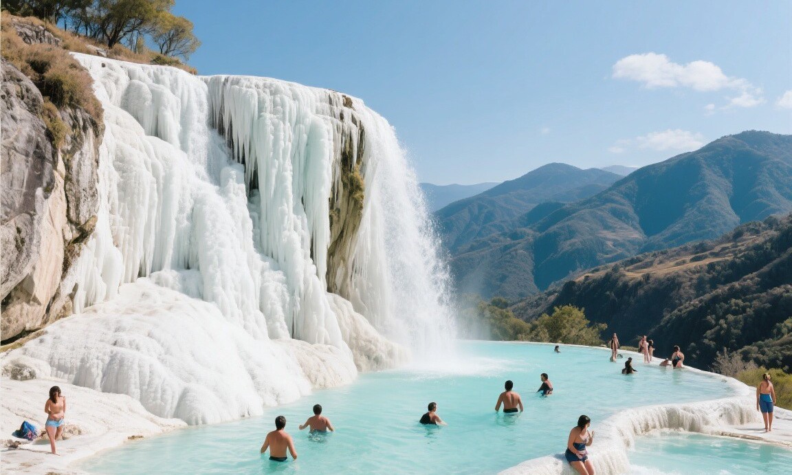 Hierve el Agua petrified waterfall near Oaxaca