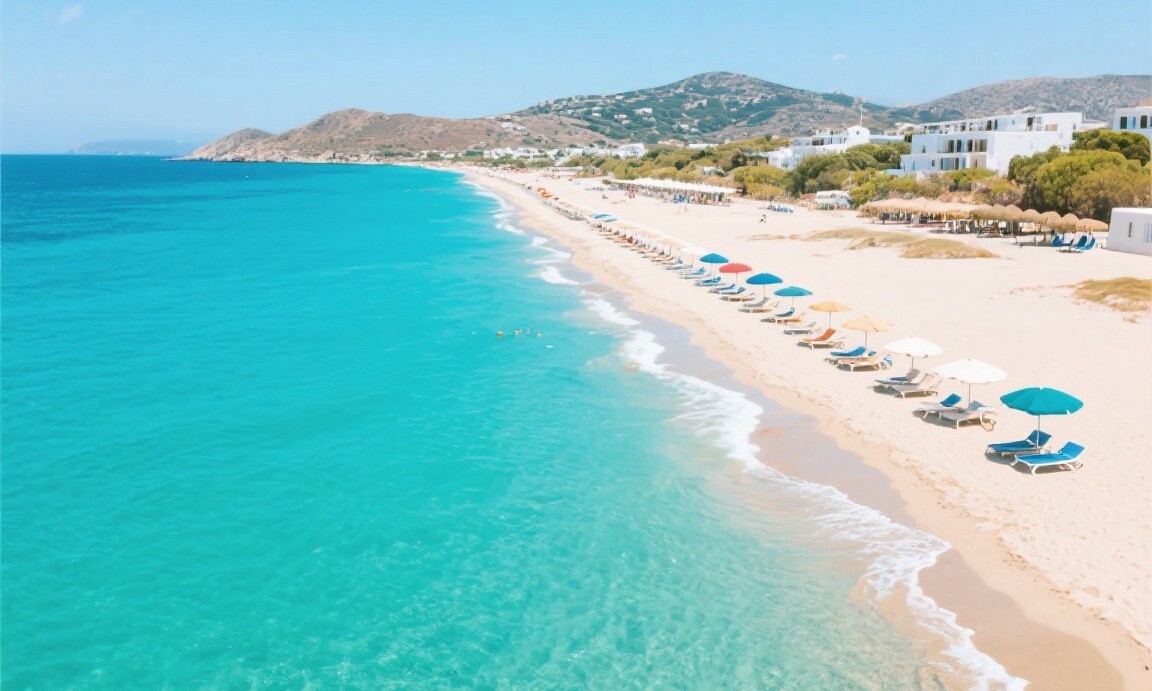 Agios Prokopios beach on Naxos, Greece