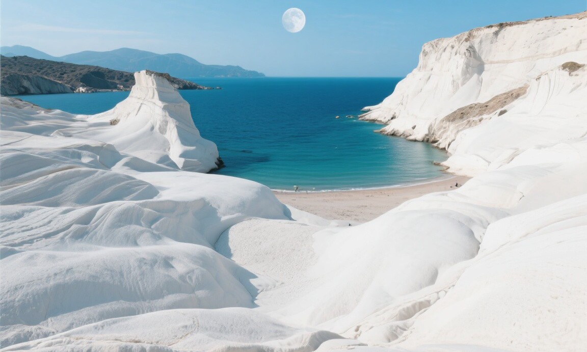 Sarakiniko volcanic beach on Milos, Greece