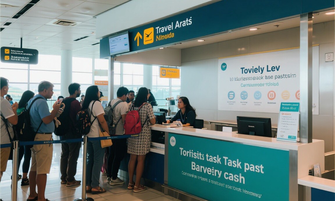 Tourist tax payment counter at Bali airport