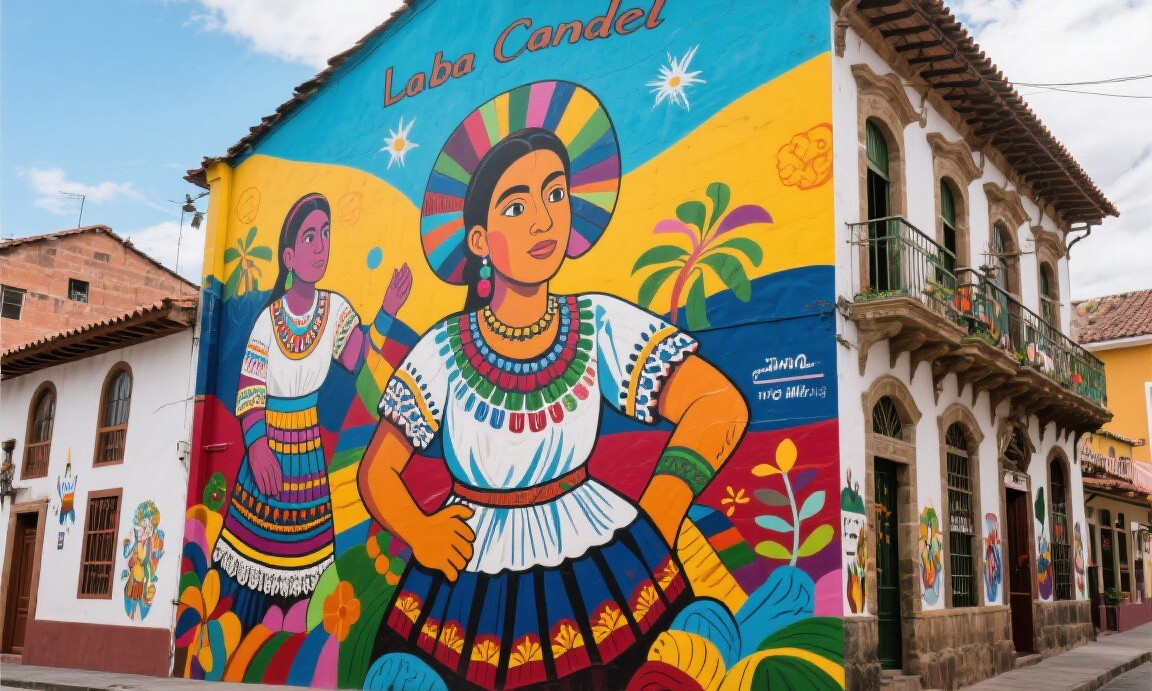 Street art in Bogota's La Candelaria neighborhood