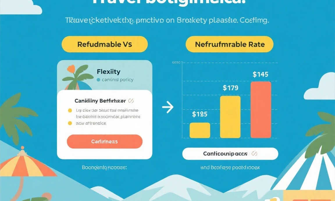 Refundable vs non-refundable rate comparison on booking platforms