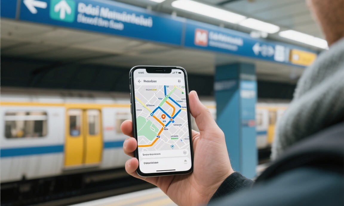 Navigating a foreign city's metro system with offline maps
