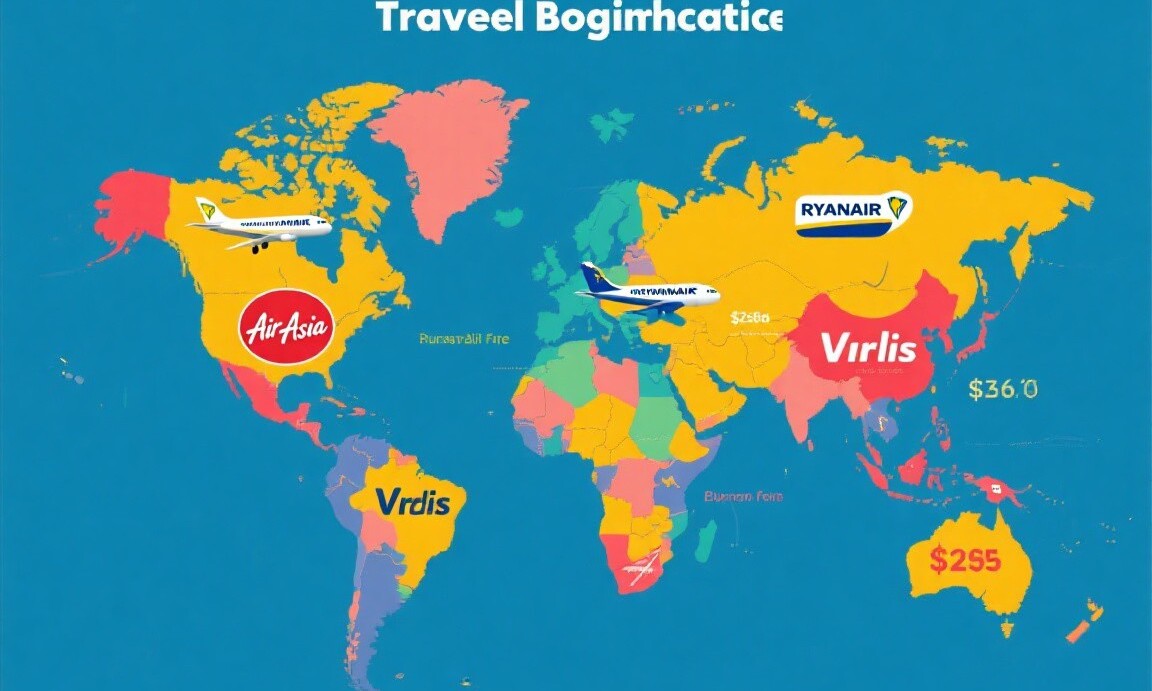 Budget airline fare comparison across regions